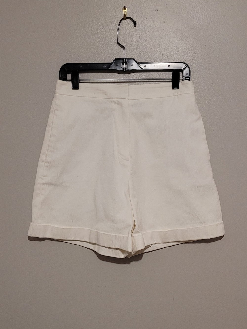 Theory Poplin High Rise White Shorts